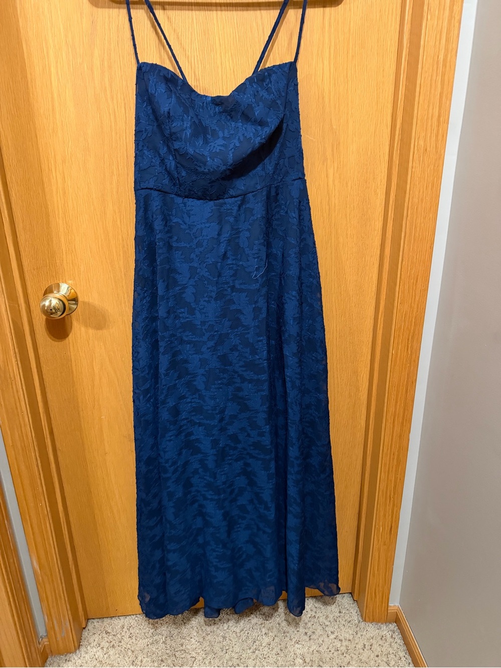 Navy Blue Lace Maxi Dress